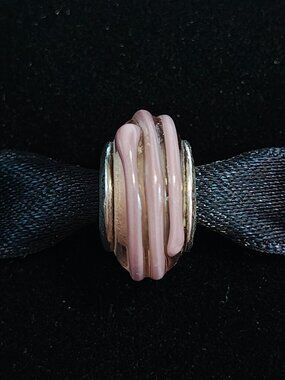 Authentic Pandora Retired Pink Murano Glass Ribbon Bead – 790617